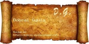 Dobrai Gyula névjegykártya